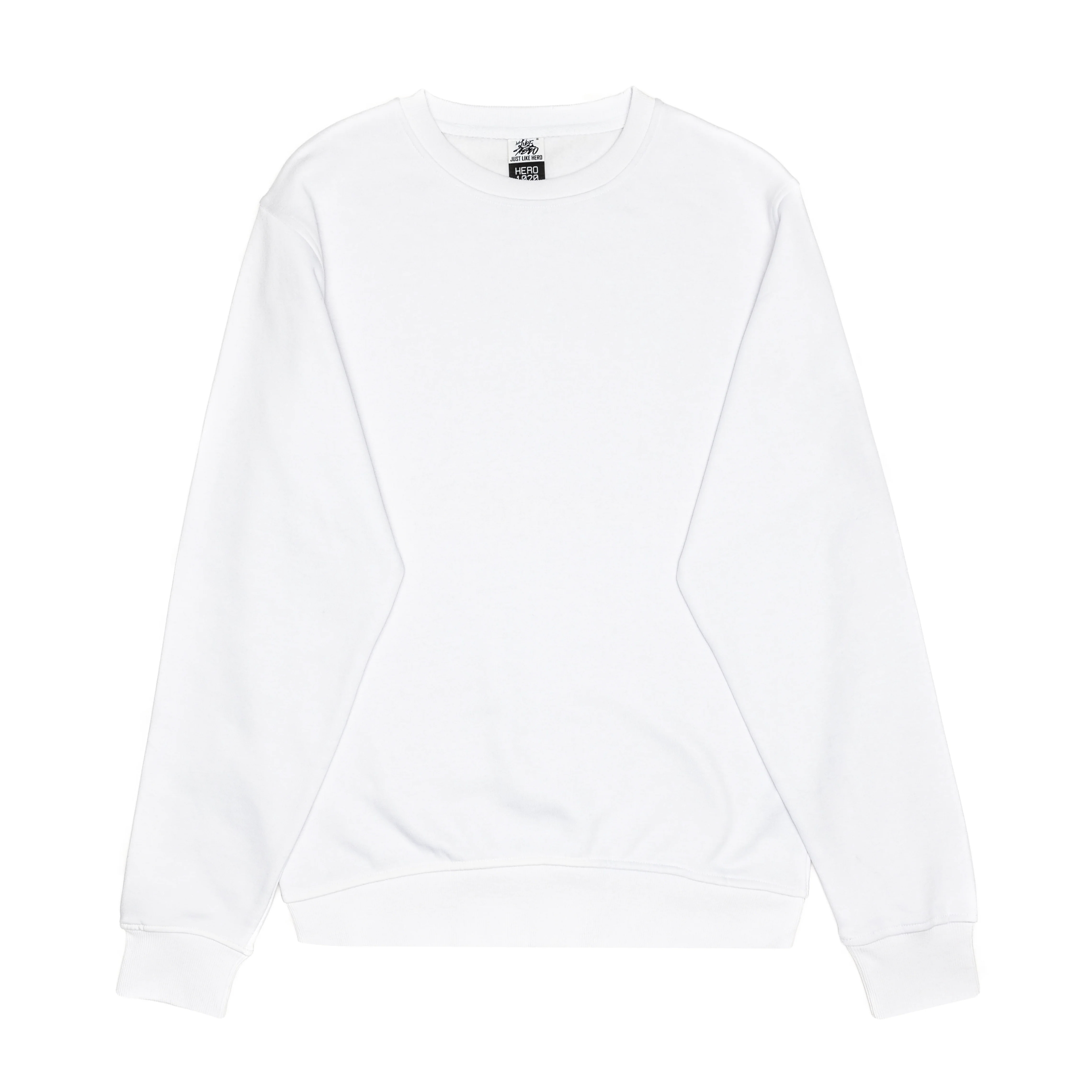 White crew neck hoodie deals