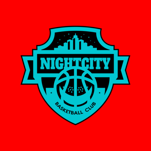 Night city Basketball club logo template Thumbnail