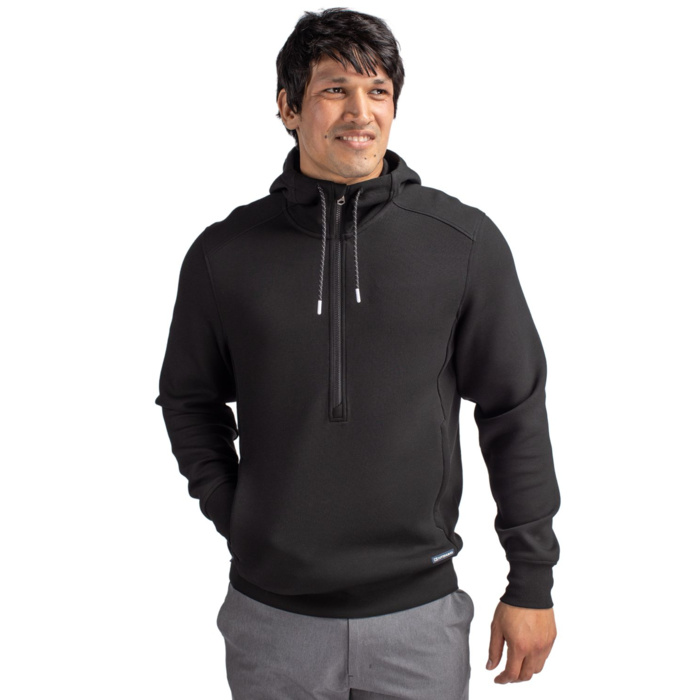 Roam Eco Half Zip Recycled Mens Pullover Hoodie Thumbnail