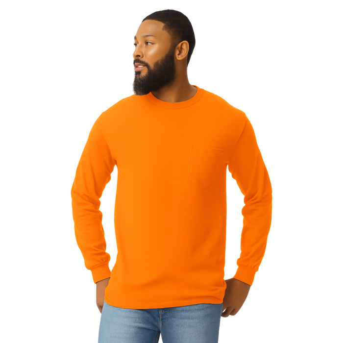 Adult Ultra Cotton® Long-Sleeve Pocket T-Shirt Thumbnail