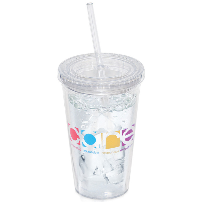 Double Walled Tumbler With Straw 500 Ml. 17 Fl. Oz. Thumbnail