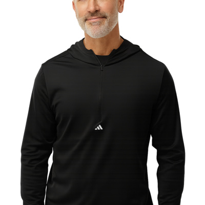 Adidas Lightweight Performance Quarter-Zip Hooded Pullover A596 Lightweight Performance Quarter-Zip Hooded Pullover Thumbnail