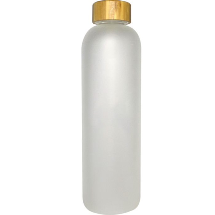 CANTON 1000 ML. (33.8 FL. OZ.) GLASS BOTTLE WITH BAMBOO LID Thumbnail