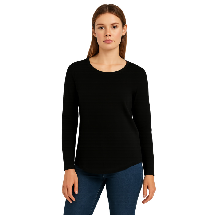 ATC EUROSPUN® RING SPUN LONG SLEEVE LADIES' TEE. Thumbnail