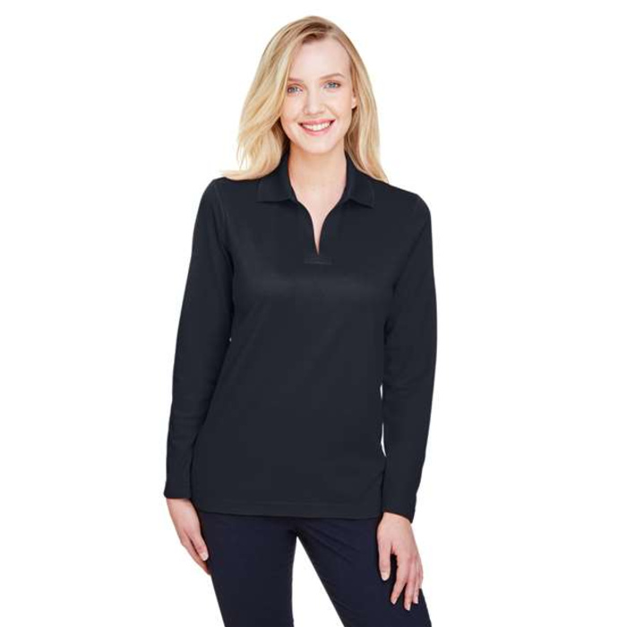 CrownLux Performance® Ladies' Plaited Long Sleeve Polo Thumbnail