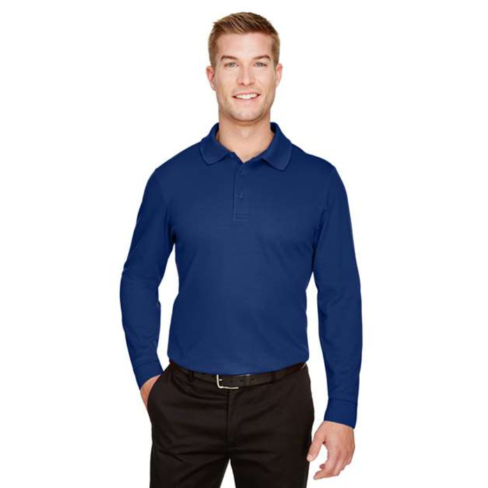 CrownLux Performance® Tall Plaited Long Sleeve Polo Thumbnail