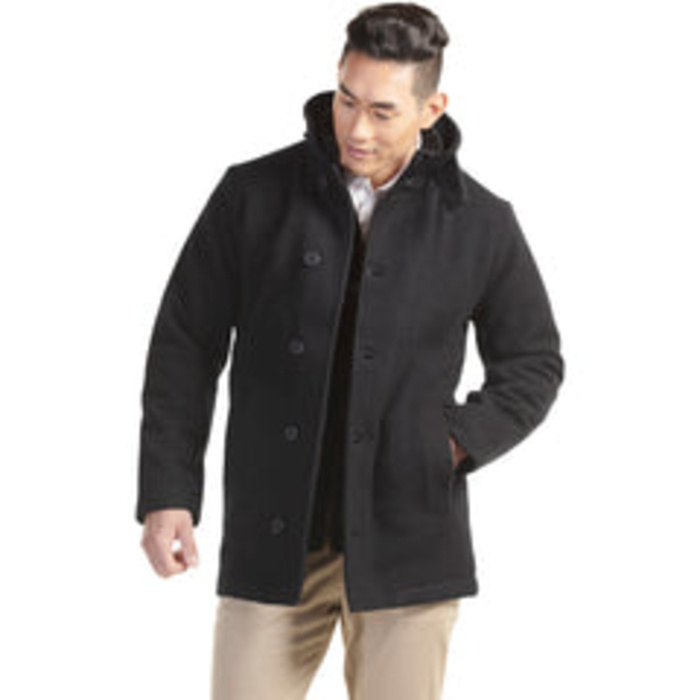  Bayside - Men's Melton Insulated Peacoat Thumbnail