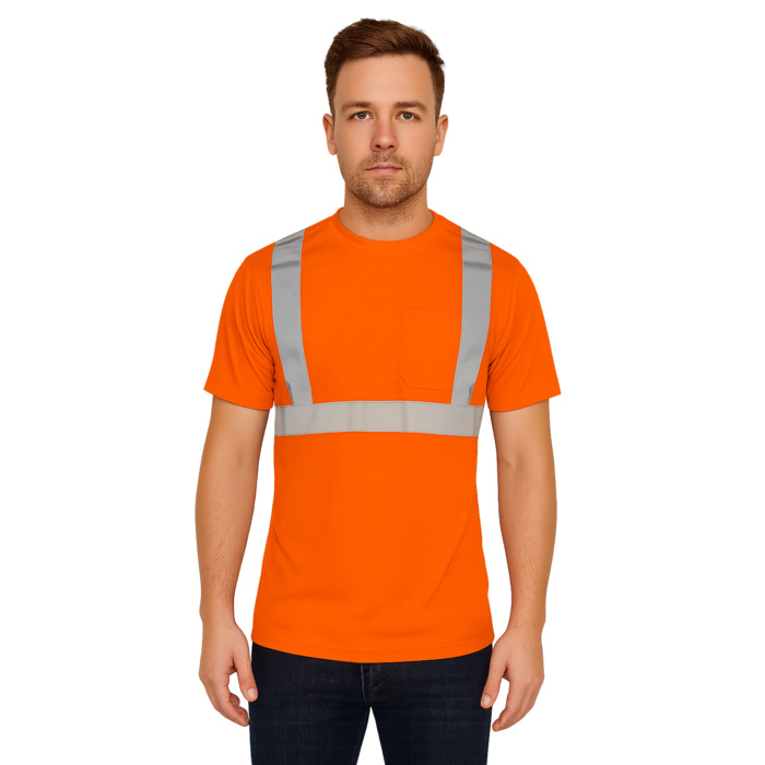 Short Sleeve Polyester Traffic T-Shirt, 2″ Refl. Tape Thumbnail