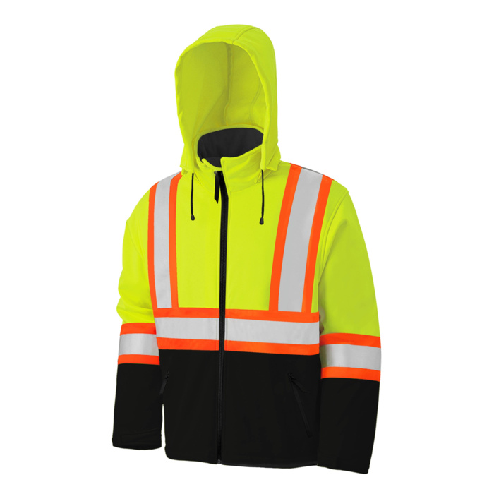 Soft Shell Jacket w/ Detachable Hood, 4″ Refl. Tape Thumbnail