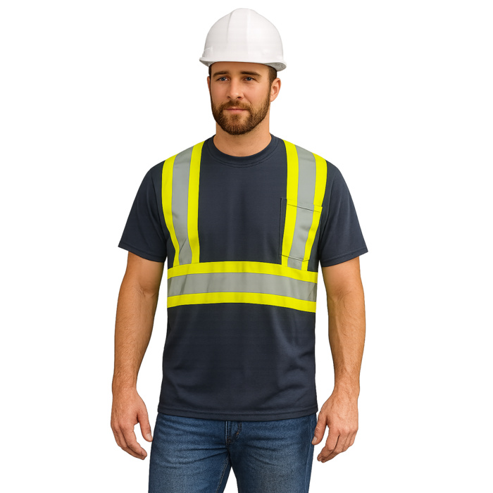 Short Sleeve Cotton Traffic T-Shirt, 4″ Refl. Tape Thumbnail