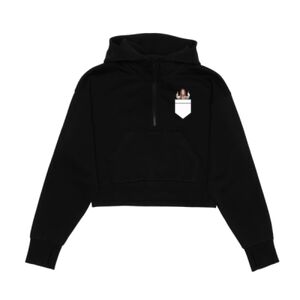 Cropped Drop Shoulder Scuba 1/2 Zip Hoodie  Thumbnail