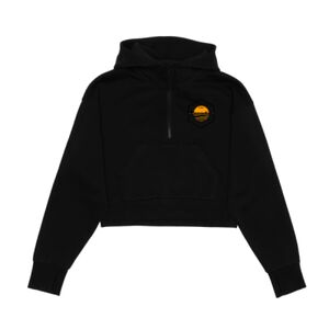 Cropped Drop Shoulder Scuba 1/2 Zip Hoodie  Thumbnail