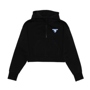 Cropped Drop Shoulder Scuba 1/2 Zip Hoodie  Thumbnail