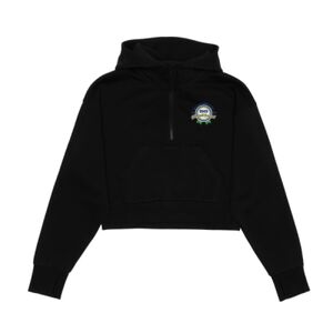 Cropped Drop Shoulder Scuba 1/2 Zip Hoodie  Thumbnail