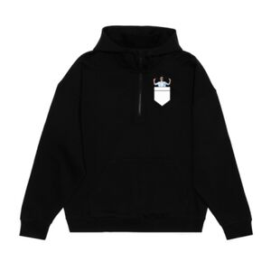 Unisex Drop Shoulder Scuba 1/2 Zip Hoodie  Thumbnail