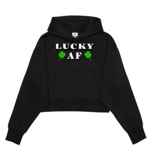 Cropped Drop Shoulder Pullover Hoodie Thumbnail