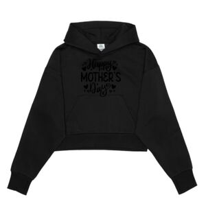 Cropped Drop Shoulder Pullover Hoodie Thumbnail